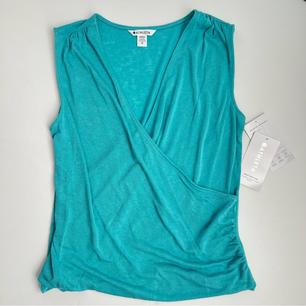 Athleta Women's Turquoise Sleeveless Breezy Wrap Tank
